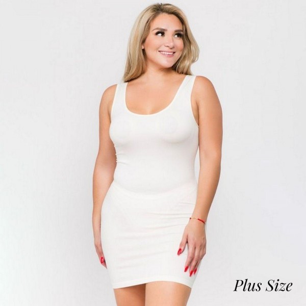 Wholesale women s Plus Seamless Tank Slip Dress o Sleeveless o Scoop neckline o