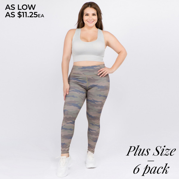 Wholesale women s rise camouflage athletic leggings o Reinforced rise waistband