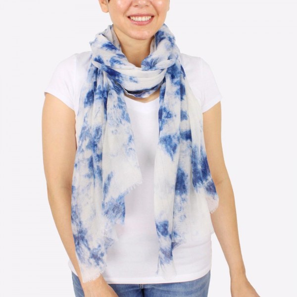 Women's lightweight marble tie-dye scarf.

- Approximately 28" W x 72" L
- 100% Polyester