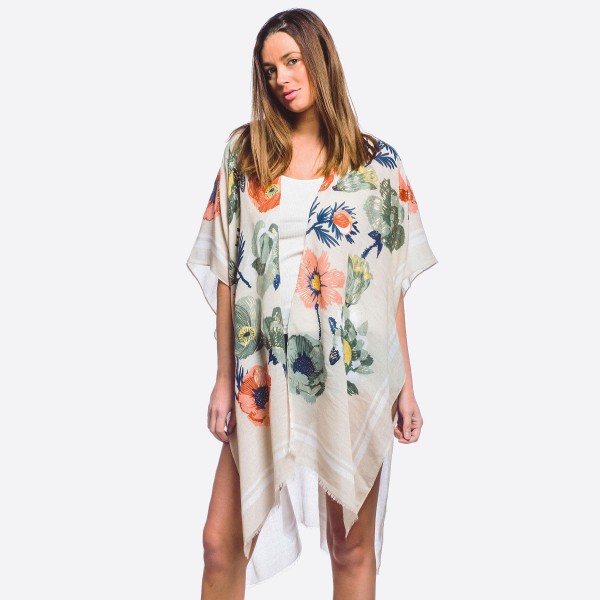 Wholesale women s lightweight flower blossom kimono gold metallic accents One fi