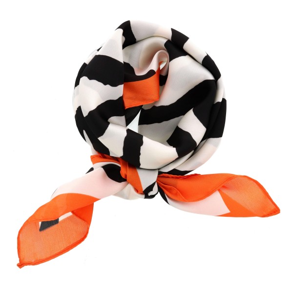 Wholesale women s lightweight silky zebra print color bordered bandana scarf Pol
