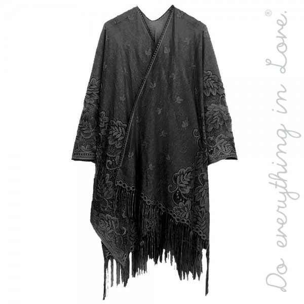 Wholesale do everything Love Brand Women s Floral Lace Kimono Tassels One fits m
