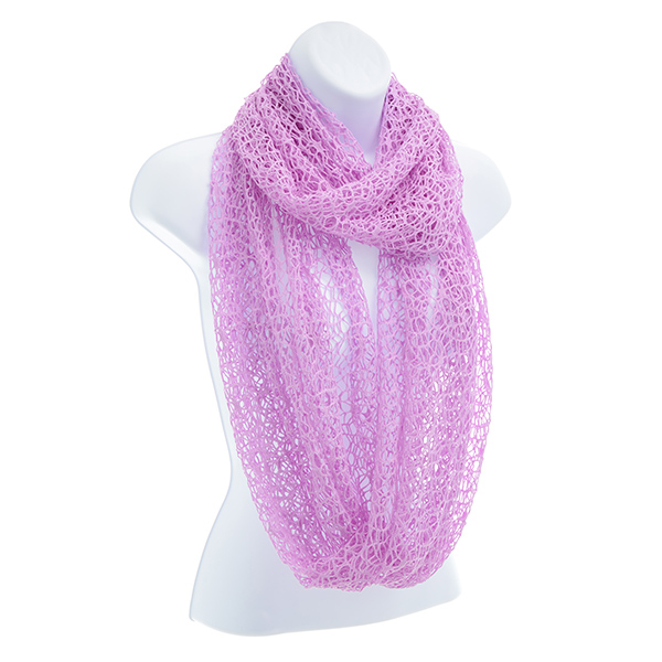 Wholesale lightweight purple open knit infinity scarf