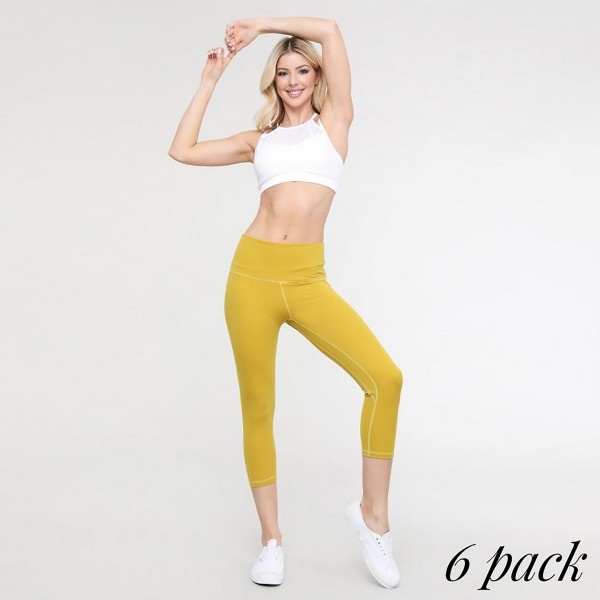 Women's Active Buttery-Soft Capri Workout Leggings.

• 5" high rise waistband lies flat against your skin
• Ultra buttery soft fabrication
• Squat Proof
• Interior waistband pocket can hold keys, cards, cash
• 4-way stretch for a move-with-you feel
• Double inner leg seams for zero bagginess
• Moisture wicking
• Stretchy and comfortable
• Imported

- Pack Breakdown: 6pcs/pack
- Sizes: 2-S / 2-M / 2-L
- Inseam approximately 20" L
- 75% Nylon, 25% Spandex