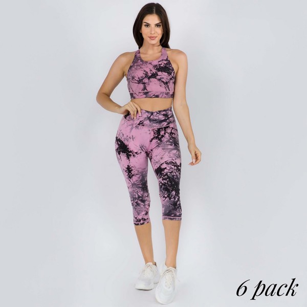 Women's Active Buttery Soft Tie-Dye Workout Capri Leggings.
• Elasticized pocket waistband
• Unique tie-dye print design
• 4-way stretch for a move-with-you feel
• Super soft brushed knit fabrication
• Moisture wicking fabric
• Cotton Gusset Lining
• Squat Proof
• Fits like a glove
• Great for all low-high impact workouts
• Imported
- Pack Breakdown: 6 Pair Per Pack
- Sizes: 2-S / 2-M / 2-L
- Inseam Approximately 25" L
- 75% Nylon / 25% Spandex