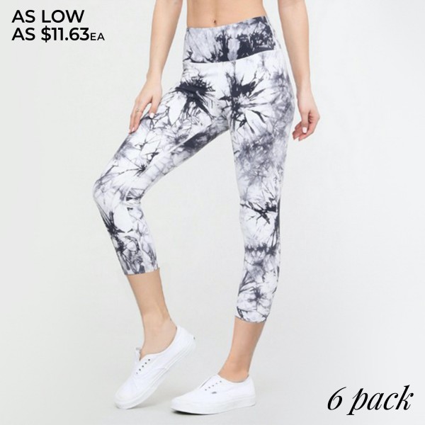Women's Active Buttery Soft Tie-Dye Workout Capri Leggings