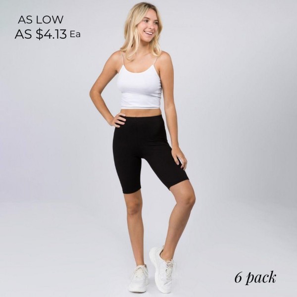 Women's Peach Skin Biker (6 Pack) • Peach Skin • Short leg