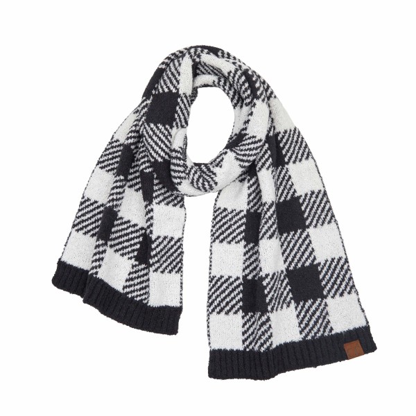 Wholesale c C SF Buffalo Check Jacquard Knit Scarf L W Polyester