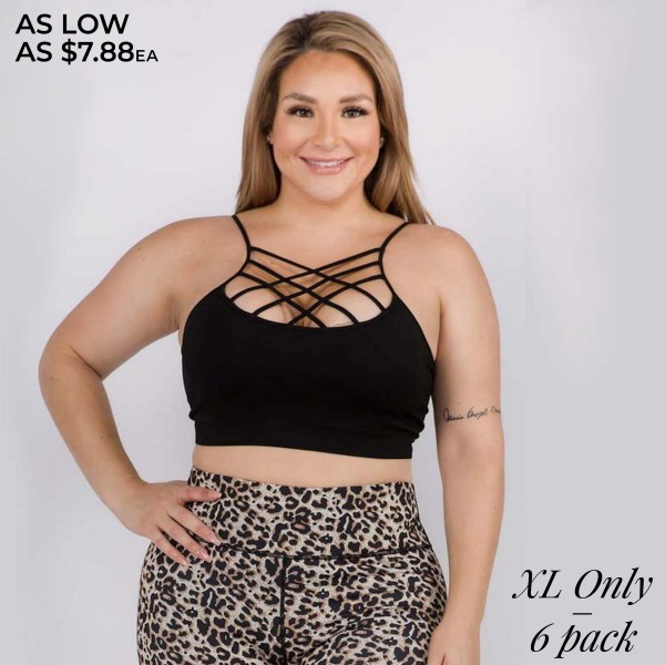 Wholesale women s Plus Active Seamless Criss Cross Sports Bra o Comfortable cage