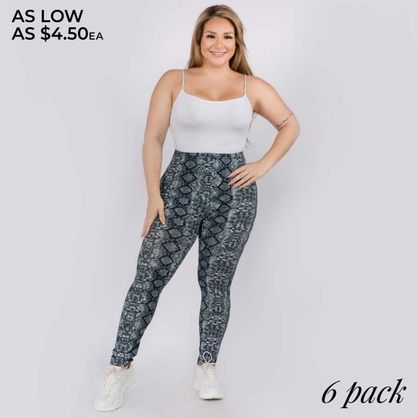 Wholesale women s Classic Snakeskin Print Leggings o Elasticized rise waistband