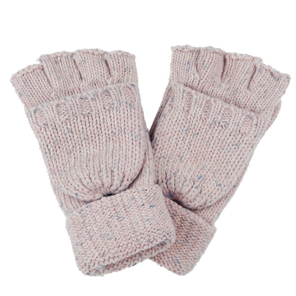 Wholesale two Heather Knit Pop Top Mitten Gloves One fits most Acrylic