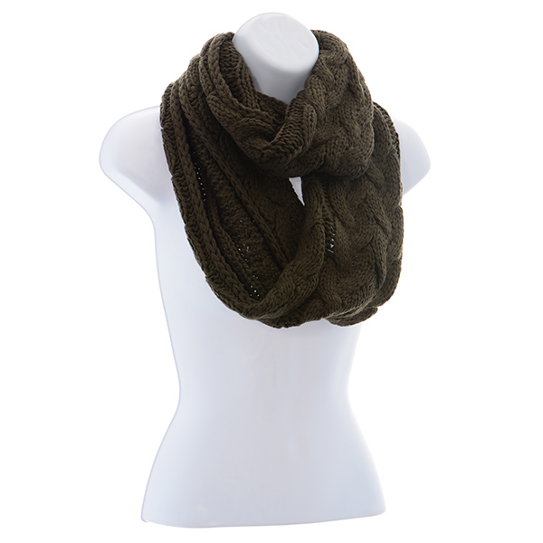 Wholesale heavyweight steel gray infinity knitted cotton acrylic blended infinit