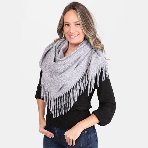 Wholesale solid Color Square Scarf Fringe Tassels Acrylic