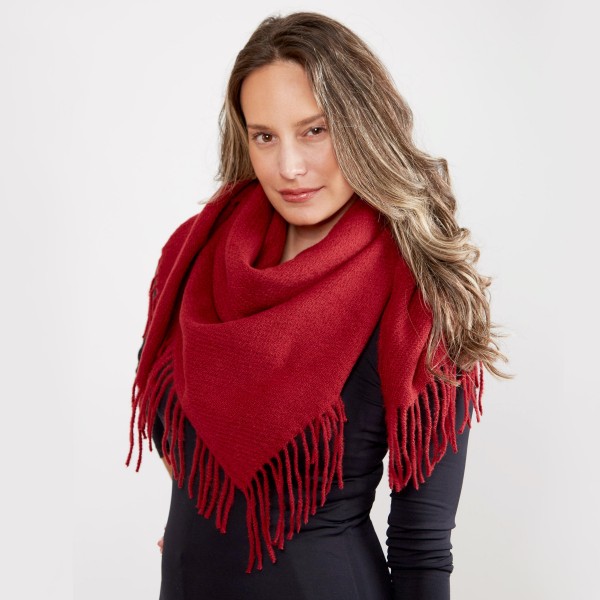 Wholesale solid Color Square Scarf Fringe Tassels Acrylic