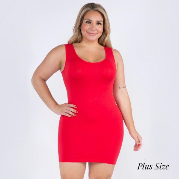 Wholesale women s Plus Seamless Tank Slip Dress o Sleeveless o Scoop neckline o