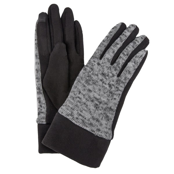 Wholesale fleece Lined Cotton Marled Knit Smart Touch Gloves Touchscreen Compati