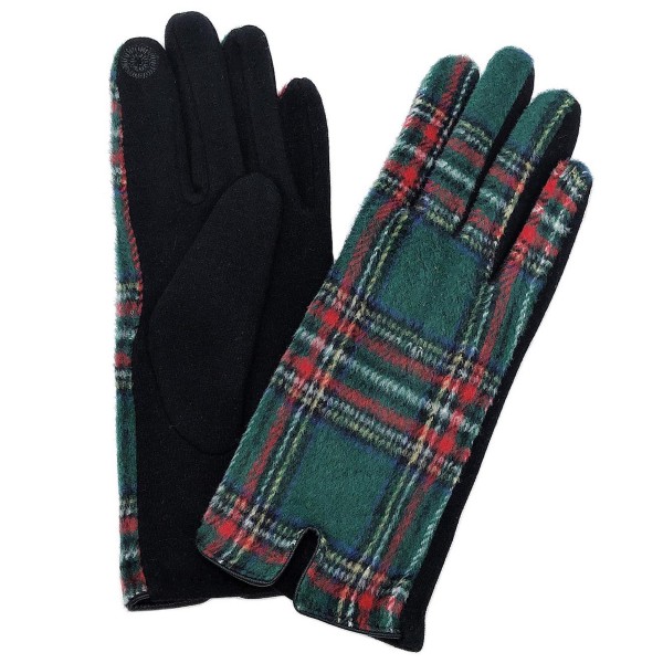 Wholesale do everything Love Brand Plaid Print Smart Touch Gloves Touchscreen Co