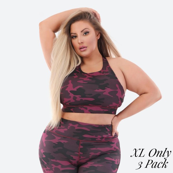 Wholesale women s Active Workout Pink Camouflage Sports Bra Pack Bra ONLY XL ONL