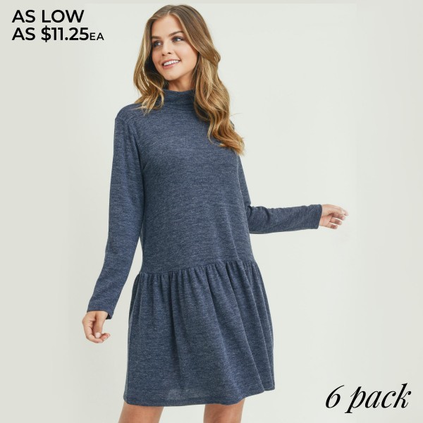 Women's Turtleneck Peplum Hem Sweater Swing Dress Featuring ... (7307716) Women's Turtleneck Peplum Hem Sweater Swing Dress Featuring ... (7307716)
