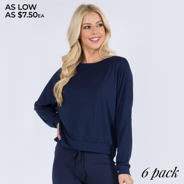 Wholesale women s Relaxed Drop Shoulder Long Sleeve Top Pack Top ONLY o Long sle