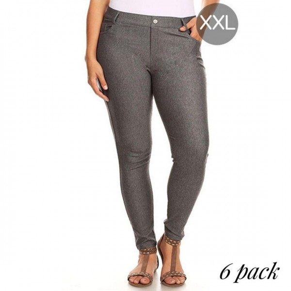 Wholesale women s Plus Grey Denim Jeggings PACK XL ONLY o Full jeggings light sh