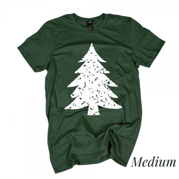 Wholesale distressed Christmas Tree Graphic Tee Printed Bella Canvas Brand Tee C