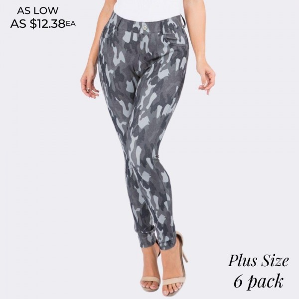 Wholesale women s Plus Camouflage Cotton Blend Jeggings o Full jeggings light sh