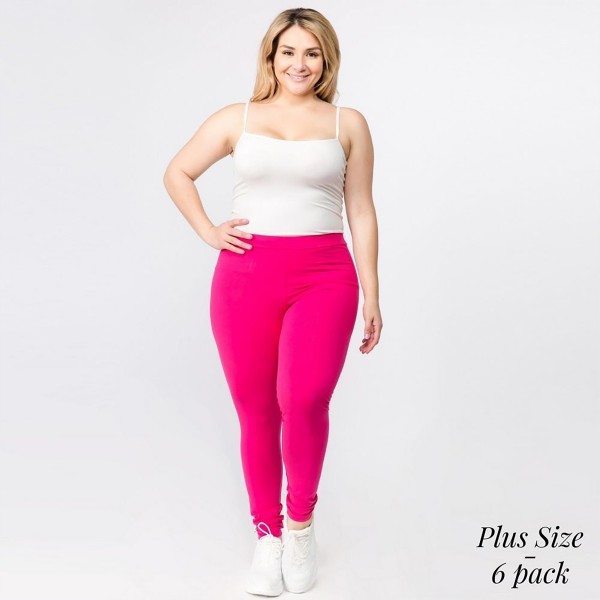 Plus Size Full Length Leggings Featuring High Rise Waistband. (6 Pack) 

• Elasticized High Rise Waistband
• Fit like a Glove
• Pull On/Off Design
• Soft and Stretchy

Content: 92% Cotton, 8% Spandex

Pack Breakdown: 6pcs/pack. XL Size Only 
