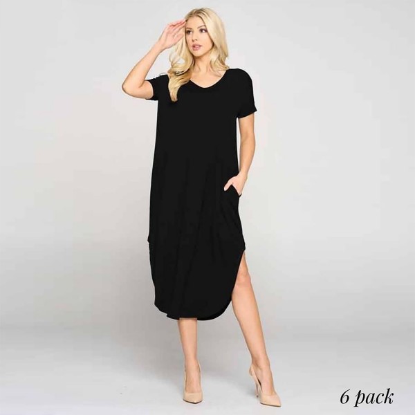 Plus Size Soft, Stretchy Knit Fabric Dress Featuring a Round... (7313320) Plus Size Soft, Stretchy Knit Fabric Dress Featuring a Round... (7313320)