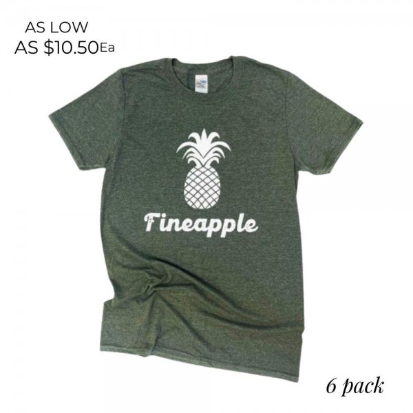 Wholesale fineapple Graphic Tee Printed Gildan Softstyle Brand Tee Color Militar