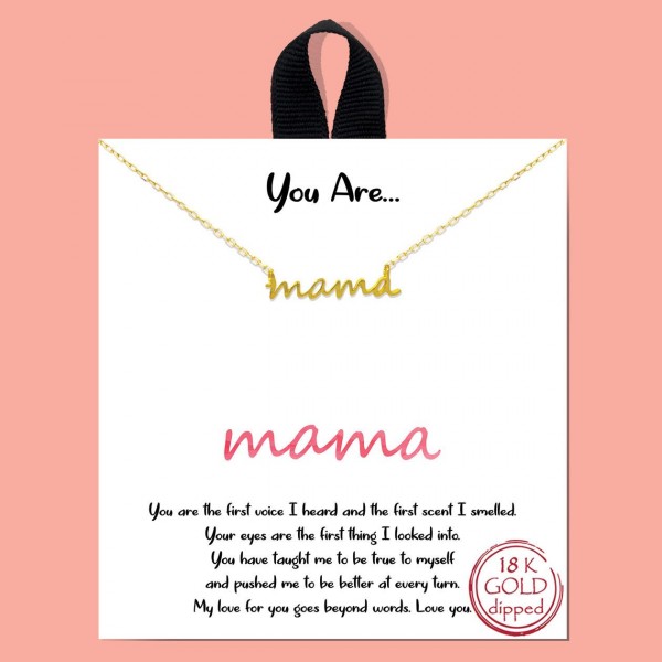 Wholesale short Metal Necklace Pendant Says Mama Long