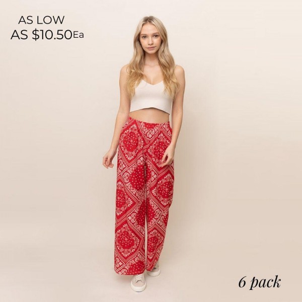 Wholesale paisley Print Palazzo Pants Pack Cotton Polyester XS S M L