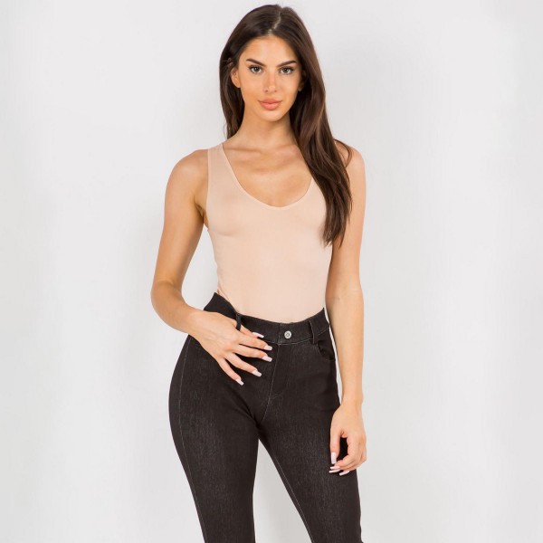 Wholesale seamless V neck Bodysuit Asymmetrical Neckline Thong Fit Remains Invis