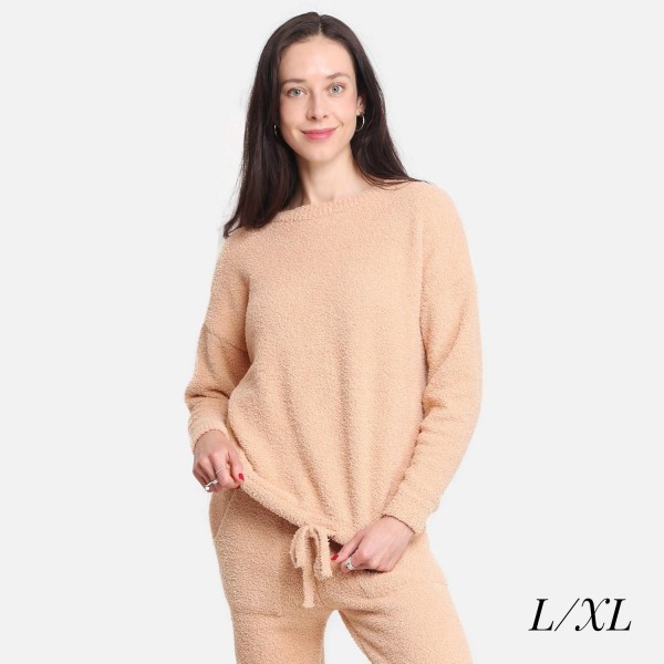 Comfy Luxe Women's Long Sleeve Lounge Top

- Size: L/XL (Sizes 10-14)
- Approximately 25" in Length
- Soft and comfortable fabric with stretch
- Comfortable, relaxed fit
- 100% Polyester