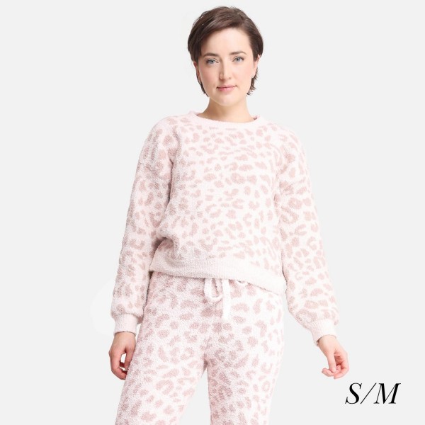 ComfyLUXE Leopard Print Long Sleeve Lounge Top

- Size: S/M (Sizes 2-8)
- Approximately 24" in Length
- Soft and comfortable fabric with stretch
- Comfortable, relaxed fit
- 100% Polyester