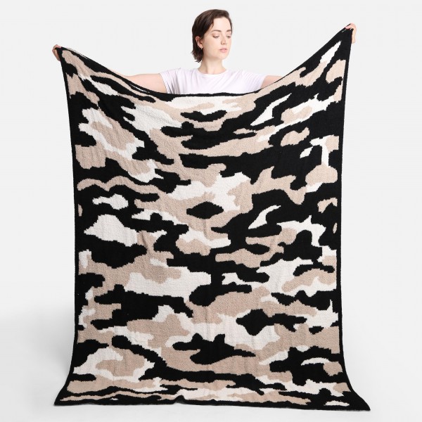 Super Soft Jacquard Camouflage Comfy Luxe Knit Blanket. The Softest Throw Blanket Made of the Highest Quality Material. So Soft You Have to Feel Them for Yourself. This Luxurious Throw is a Guaranteed Best Seller this Season! 

- Approximately 50" W x 60" L
-100% Polyester 
- Extra Plush and Cozy
