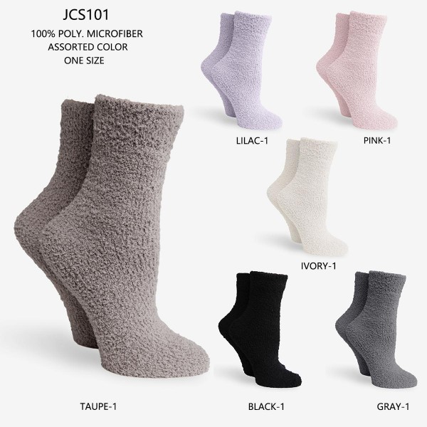 Comfy Luxe Fuzzy Knit Solid Color Socks (Assorted 6 Pack)


- 6 Pairs of Socks Per Pack
- Assorted Colors (6 Colors Per Pack)
- One Size Fits Most (Sizes Adult 6-11)