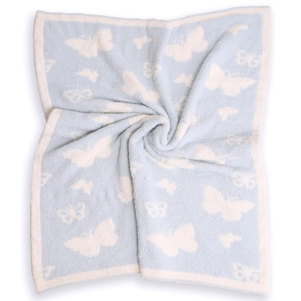 Super Soft Knit Butterfly Print ComfyLuxe Baby Blanket. The Softest Throw Blanket Made of the Highest Quality Material. So Soft You Have to Feel Them for Yourself. This Luxurious Throw is a Guaranteed Best Seller this Season!

- Approximately 29" W x 35" L
- 100% Polyester
- Extra Plush and Cozy