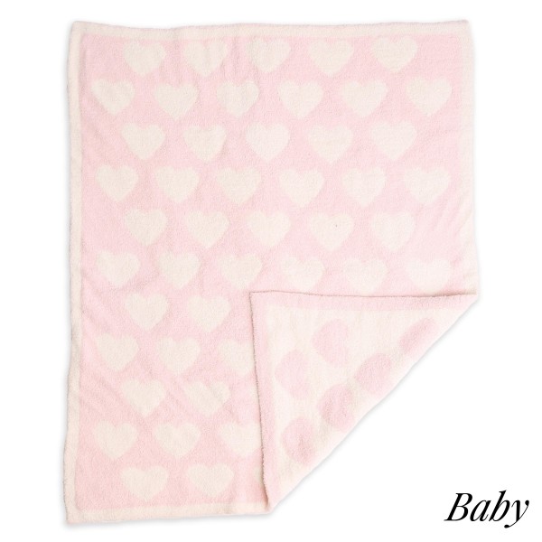 Super Soft Knit Heart Print ComfyLuxe Baby Blanket. The Softest Throw Blanket Made of the Highest Quality Material. So Soft You Have to Feel Them for Yourself. This Luxurious Throw is a Guaranteed Best Seller this Season!

- Approximately 29" W x 35" L
- 100% Polyester
- Extra Plush and Cozy