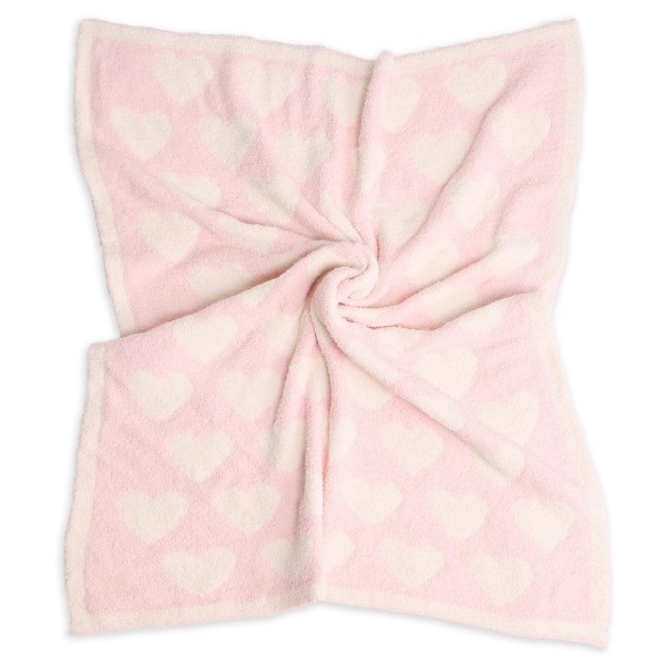 Super Soft Knit Heart Print ComfyLuxe Baby Blanket. The Softest Throw Blanket Made of the Highest Quality Material. So Soft You Have to Feel Them for Yourself. This Luxurious Throw is a Guaranteed Best Seller this Season!

- Approximately 29" W x 35" L
- 100% Polyester
- Extra Plush and Cozy