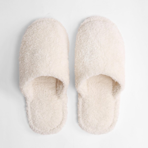 Comfy Luxe Slide On Slippers

- US Women's Size: 6-8
- 100% Polyester
- Rubber Sole
