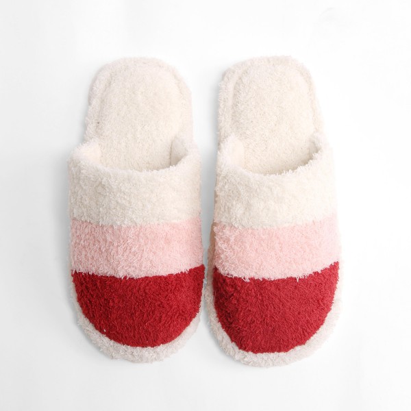 Comfy Luxe Striped Slide On Slippers

- US Women's Size: 6-8
- 100% Polyester
- Rubber Sole