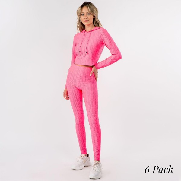 Wholesale honey Comb Tik Tok Activewear Set Including Cropped Hoodie Brazilian B