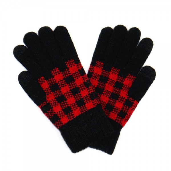 Knit plaid gloves

-Touch screen compatible
-One size fits most
-50% Acrylic/ 40% Wool/ 10% Spandex