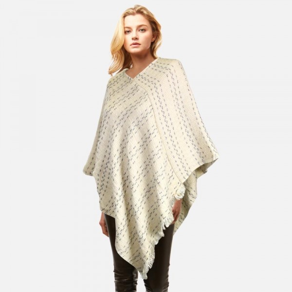 Wholesale poncho frayed edges One fits most Polyester