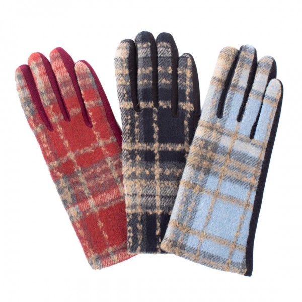 Plaid Touch Screen Gloves.

- Touch Screen Compatible
- One Size Fits Most
- 100% Polyester