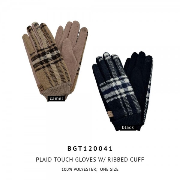 Do Everything In Love Plaid Print Knit Smart Touch Gloves.

- Touchscreen Compatible
- One size fits most
- 50% Cotton, 50% Polyester 