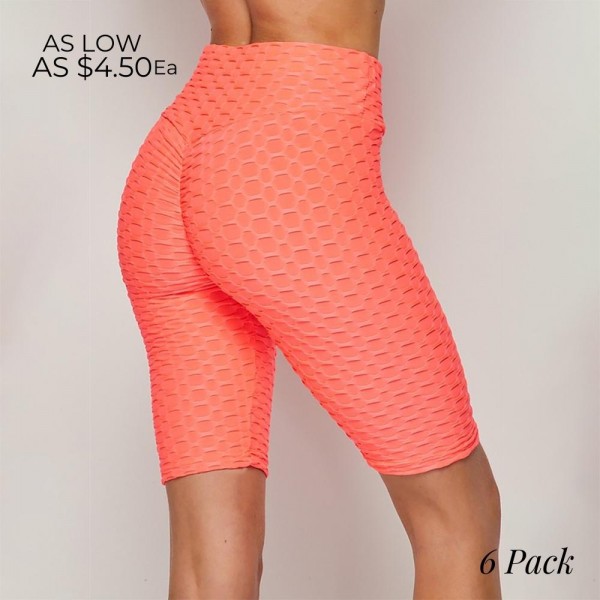 Wholesale honey Comb TikTok Brazilian Butt Lifting Biker Shorts Pack Polyester S