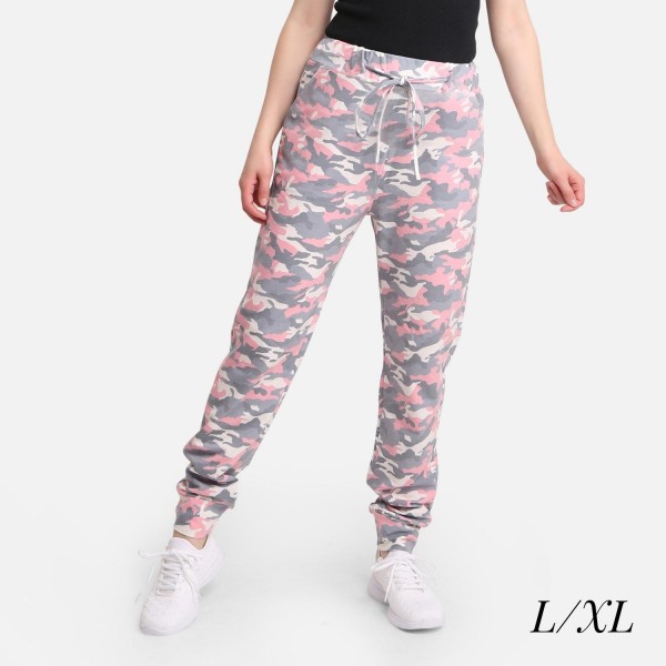 Wholesale comfy Luxe Camo Print Lightweight Lounge Pants L XL US Women s Elastic