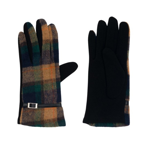 Plaid Touch Screen Gloves. 

- Touchscreen Compatible
- One Size Fits Most
- 100% Polyester